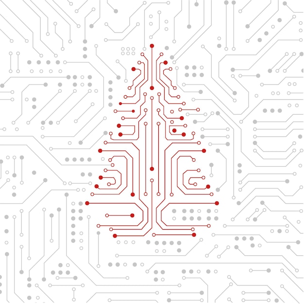 Vector christmas tree circuit