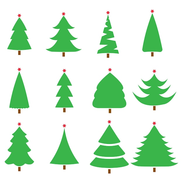 Christmas tree collection illustration