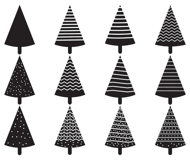 Christmas tree collection vector illustration