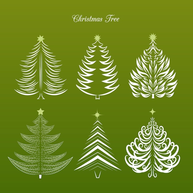 Vector christmas tree collection