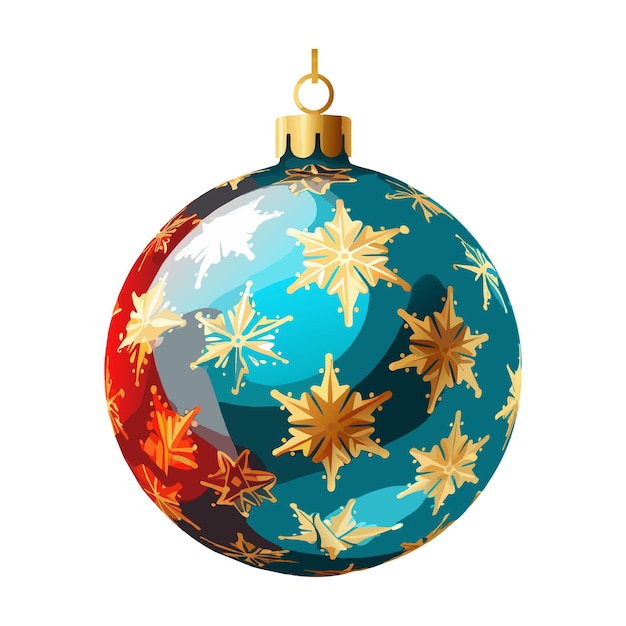 Vector christmas tree decorations christmas ball patterned christmas ball vector illustration