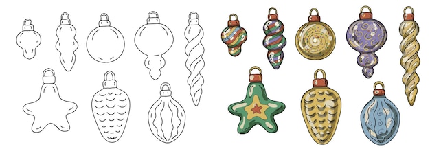 Christmas tree decorations new year holidays holidays toys gifts hand drawn children's decor