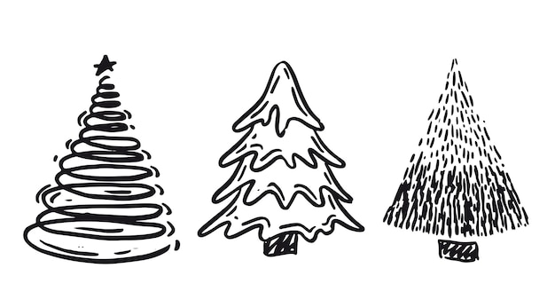 Vector christmas tree design vector set