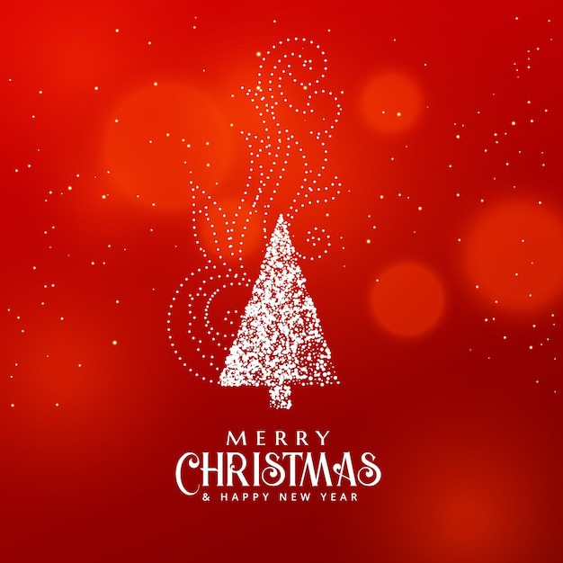 Christmas tree design with decorative element on red background