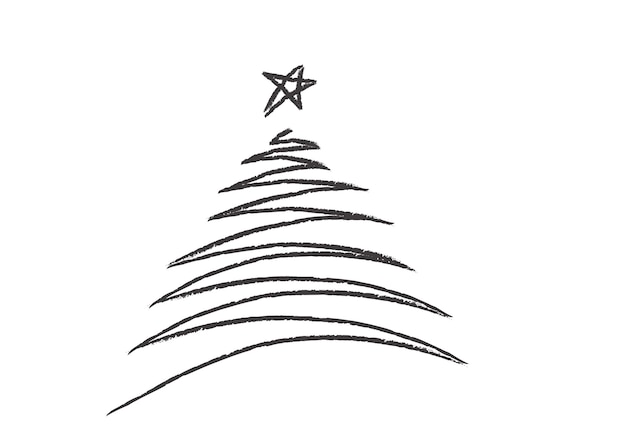 Disegno a mano libera dell'albero di natale