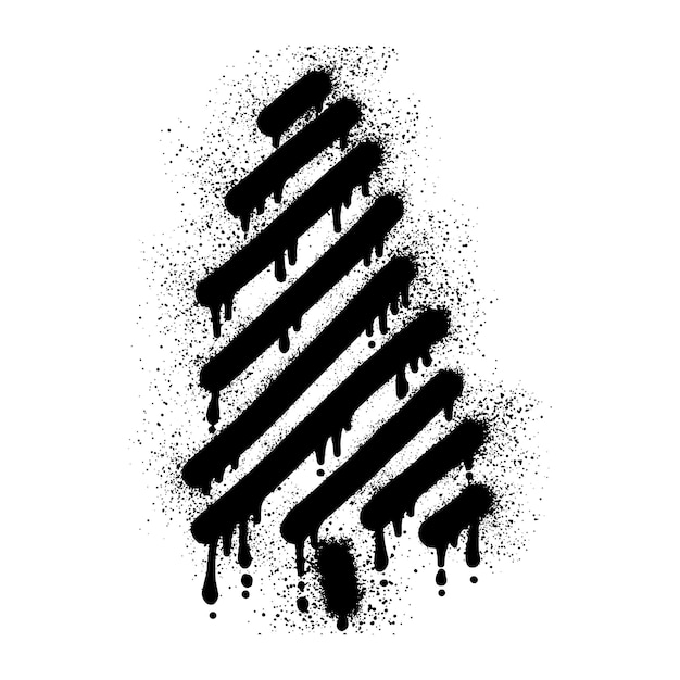 Christmas tree graffiti with black spray paint