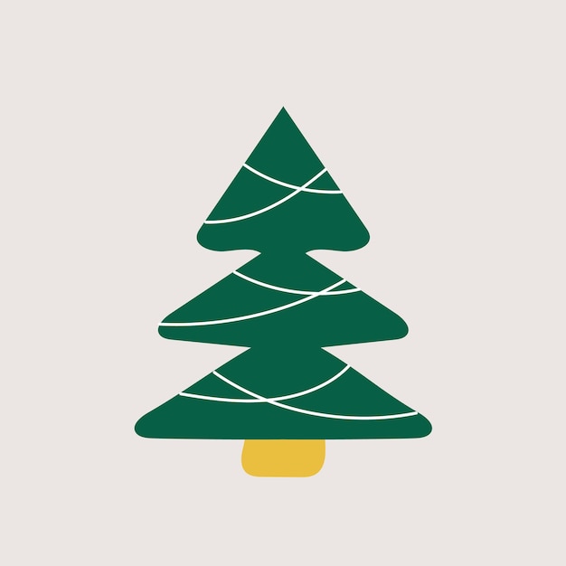 Christmas tree Hand drawn green Christmas tree Simple icon