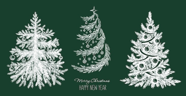 Christmas tree hand drawn illustration