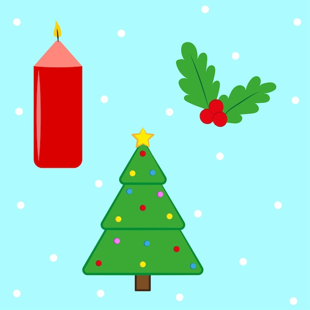 クリスマス ツリーのアイコン。サンタ飾りバナー。ベクトル イラスト。ストック画像。