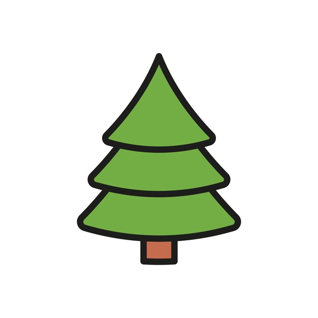 クリスマスツリー アイコン ベクトル デザイン シンプル