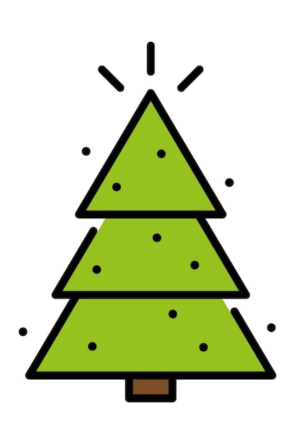 Значок рождественской елки. вектор в плоском дизайне