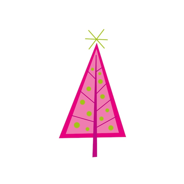 Vector christmas tree isolated on white background vector illustration in flat style