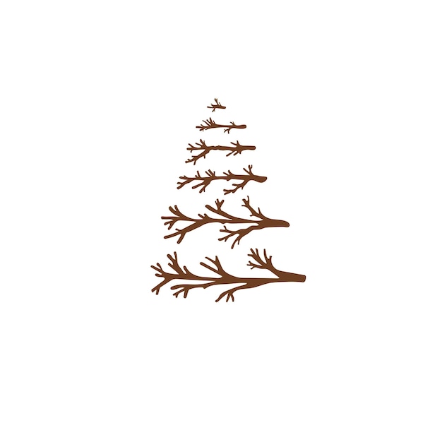 Vector christmas tree isolated on white background