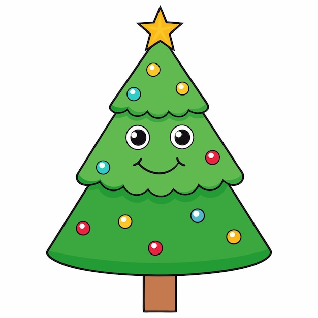 Vector christmas tree isolated on white