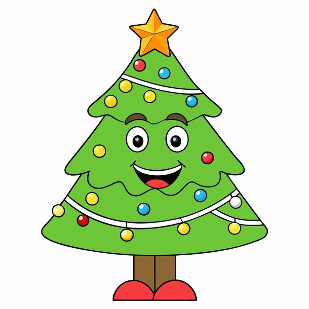 Vector christmas tree isolated on white