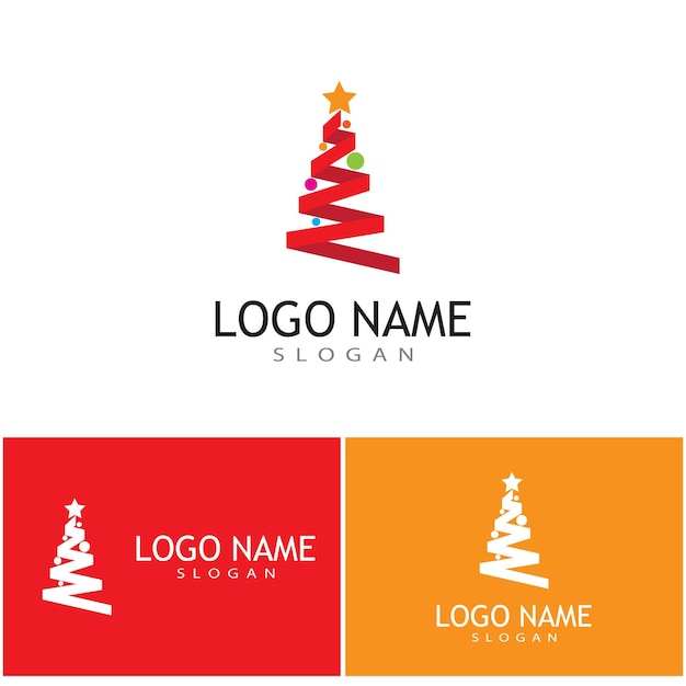 Christmas tree logo template vector symbol nature