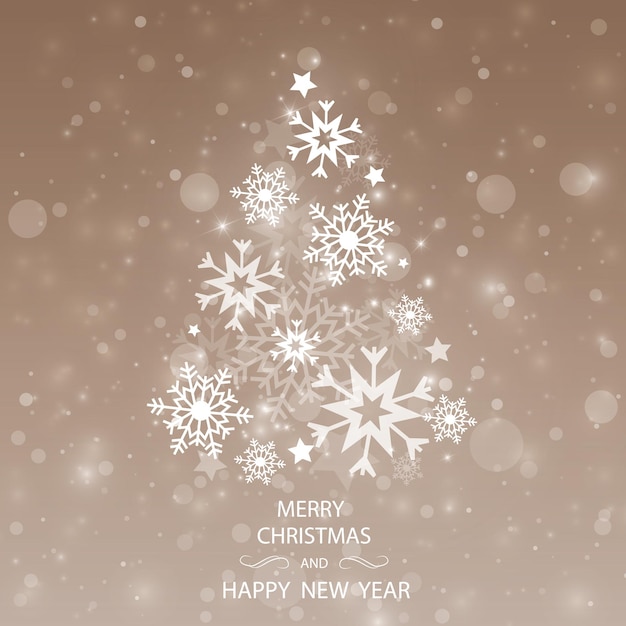 Vector christmas tree made of snowflakes isolated. eps 10