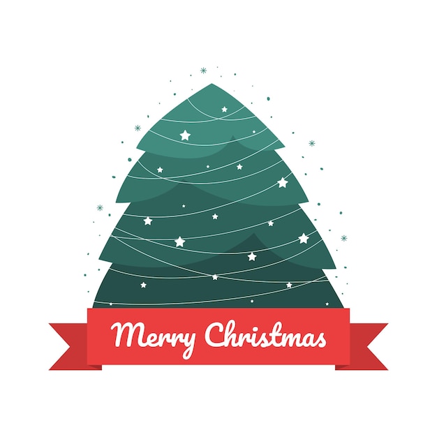 벡터 크리스마스 트리 ornamented 공 및 garlands 카드입니다. 인사말 카드, 포스터에 대한 크리스마스 전나무 그림