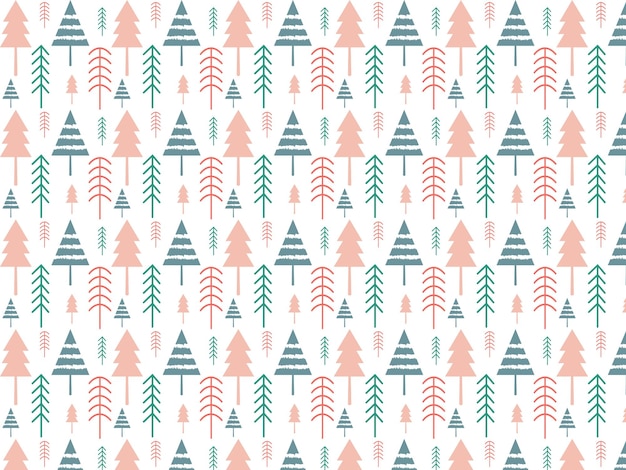 Дизайн рисунка рождественской елки для упаковки, подарочной упаковки, текстиля, ткани, бумаги и альбомов для вырезок