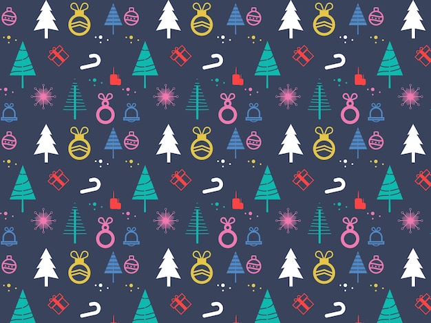 christmas tree pattern design for wrapping, giftwrap, textile, fabric, paperand scrapbook