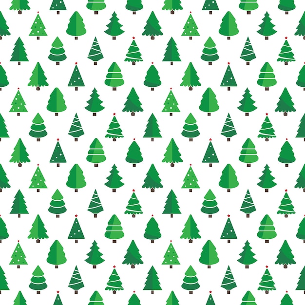 Vector christmas tree pattern white background