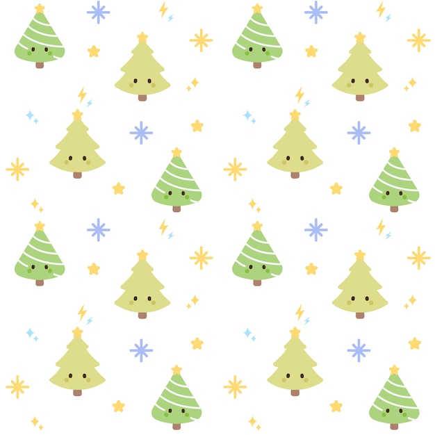 Christmas Tree Seamless Pattern Background