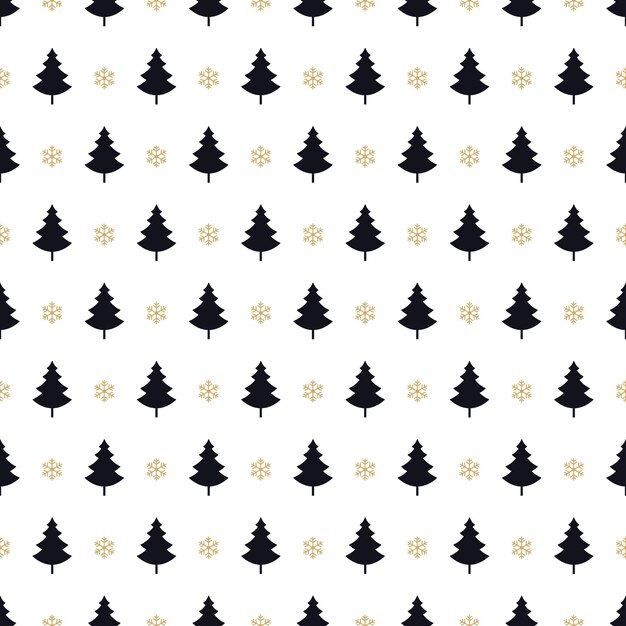 Vector christmas tree seamless pattern card isolated background