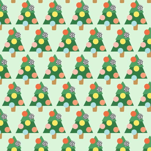 Vector christmas tree seamless pattern design