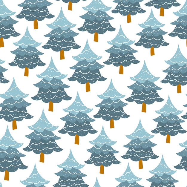 Vector christmas tree seamless pattern.  fir-tree forest.