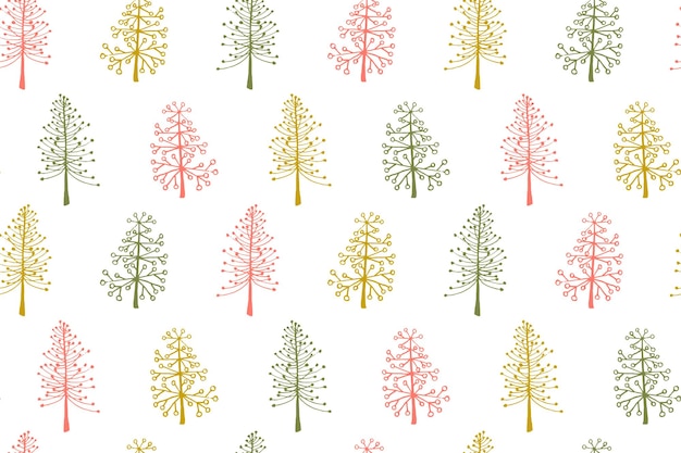 Christmas tree seamless pattern vector holiday illustration Fir