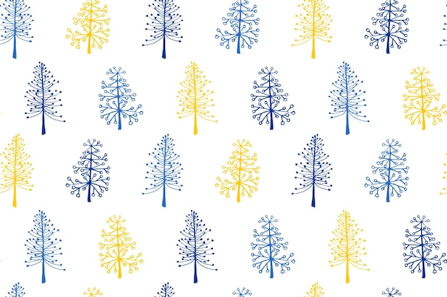 Vector christmas tree seamless pattern vector holiday illustration fir