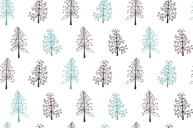 Christmas tree seamless pattern vector holiday illustration Fir