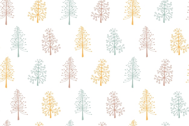 Christmas tree seamless pattern vector holiday illustration Fir