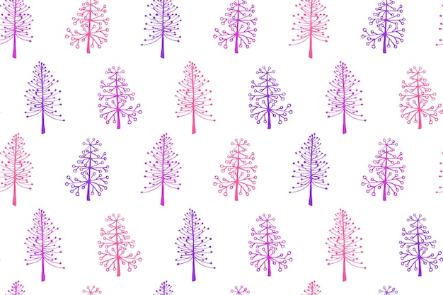 Christmas tree seamless pattern vector holiday illustration Fir