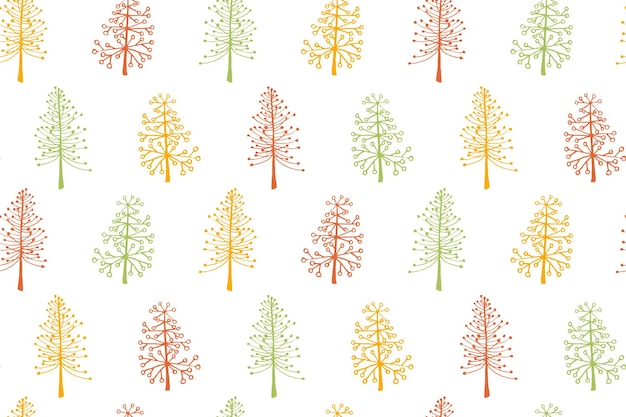 Christmas tree seamless pattern vector holiday illustration Fir