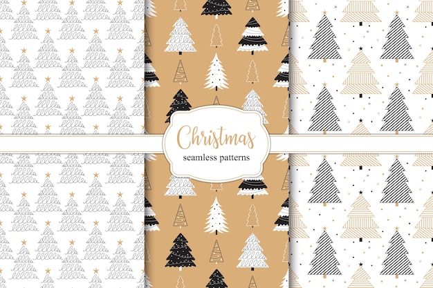 Christmas tree seamless pattern