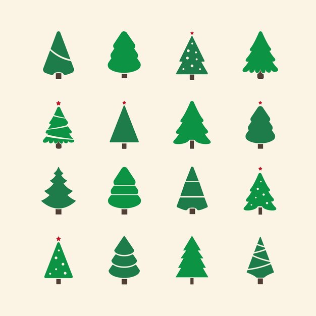 Vector christmas tree set background