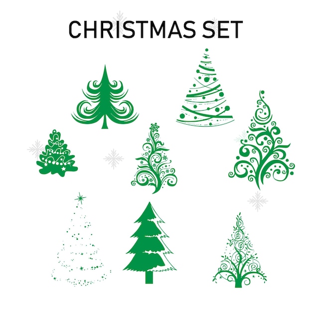 Christmas Tree set template 2022 modern vector template