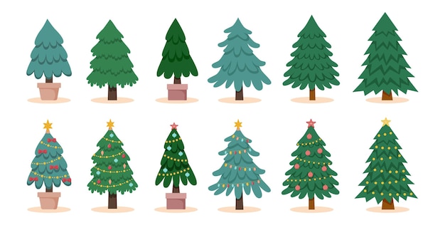 Vector christmas tree set5