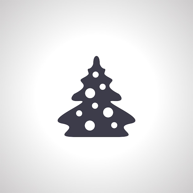 Christmas tree silhouette isolated icon on white background