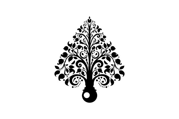 Christmas tree silhouette png vector bundle