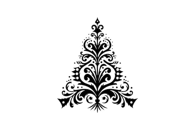 Силуэт рождественской елки png векторный пучок