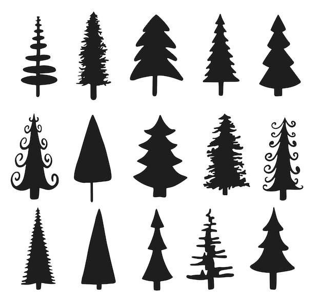 Vector christmas tree silhouette