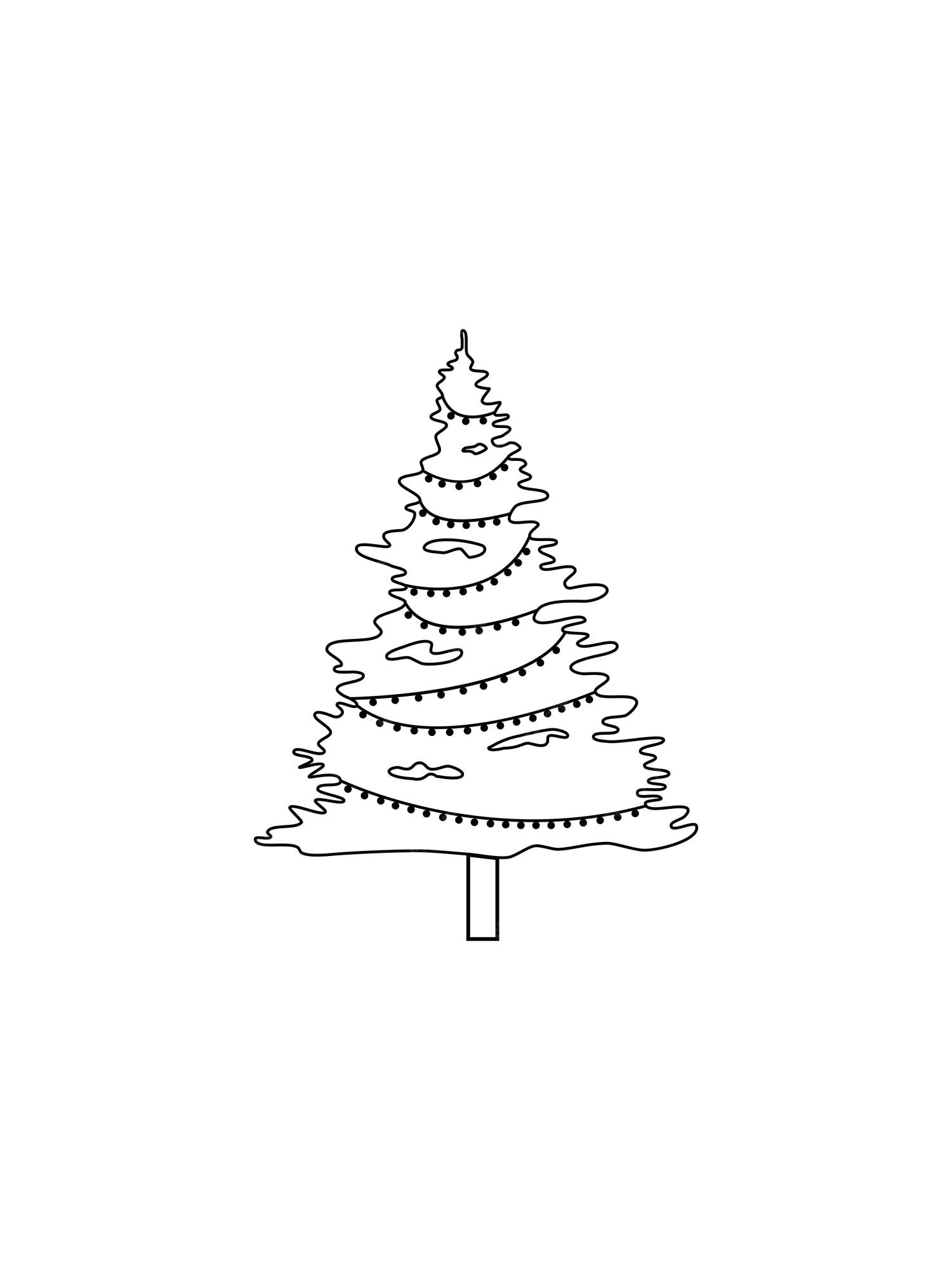 Premium Vector | Christmas tree sketch silhouette minimalism ...
