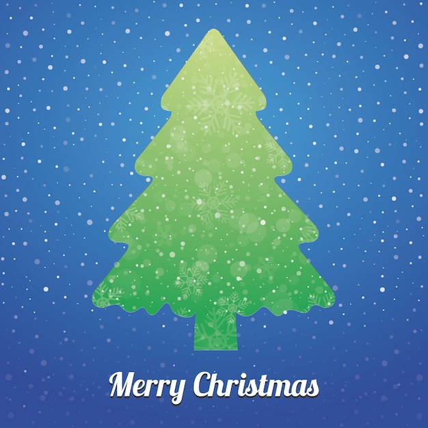 Premium Vector Christmas tree snow green blue