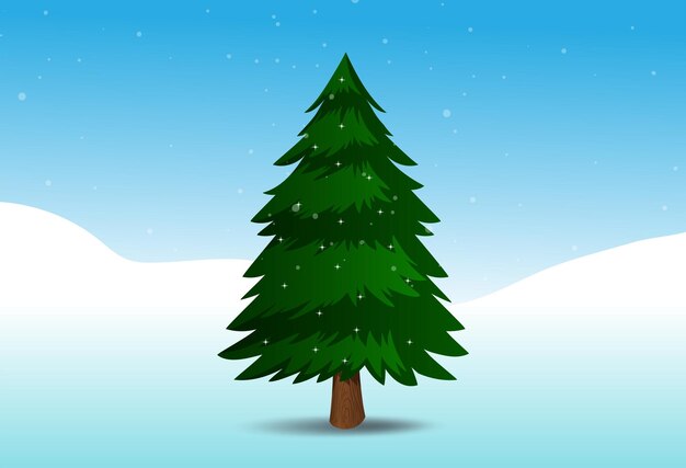 a christmas tree in the snow