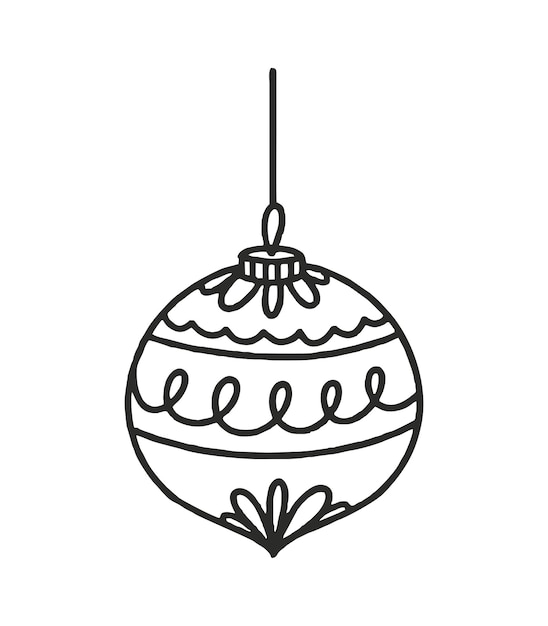 クリスマス ツリー グッズ バルーン ベクトル イラスト落書き白い背景で隔離 クリスマス