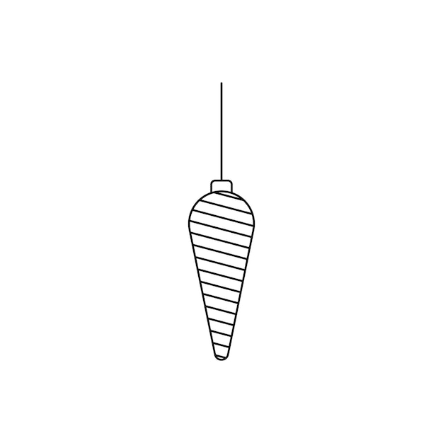 Christmas tree toy line art simple minimalistic design black and white