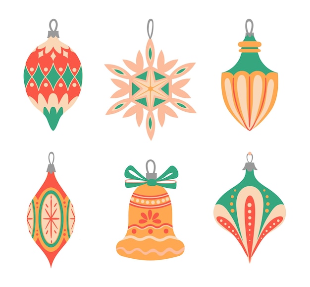 Giocattoli per l'albero di natale decorazione natalizia per l'abete di natale di diverse forme come campana a fiocco di neve giocattoli tradizionali invernali
