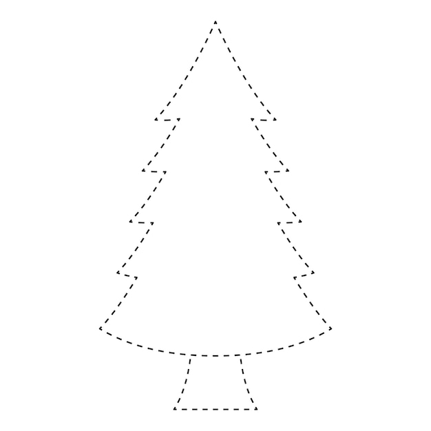 Калька с изображением новогодней елки для детей